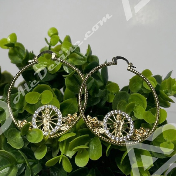 San Judas Hoop Earrings (gold plated) - Picture 4 of 7